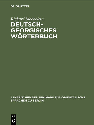cover image of Deutsch-Georgisches Wörterbuch